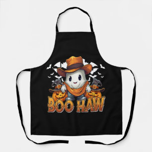 Boo Haw Western Halloween Vintage Ghost Funny Cute Apron