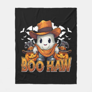 Boo Haw Western Halloween Vintage Ghost Funny Cute Fleece Blanket