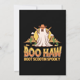 Boo Haw Western Halloween Vintage Ghost Funny Cute Invitation
