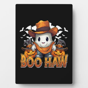 Boo Haw Western Halloween Vintage Ghost Funny Cute Plaque
