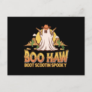 Boo Haw Western Halloween Vintage Ghost Funny Cute Postcard