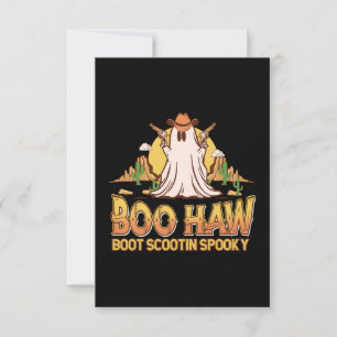 Boo Haw Western Halloween Vintage Ghost Funny Cute Thank You Card