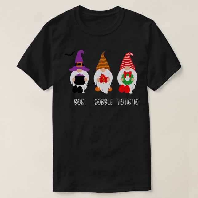 Boo HoHoHo Gnomes Cute Christmas  T-Shirt (Design Front)