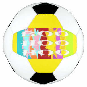 Boo Hoo design flash colours white text Bottle Football
