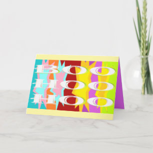 Boo Hoo design flash colours white text Card