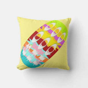 Boo Hoo design flash colours white text Cushion