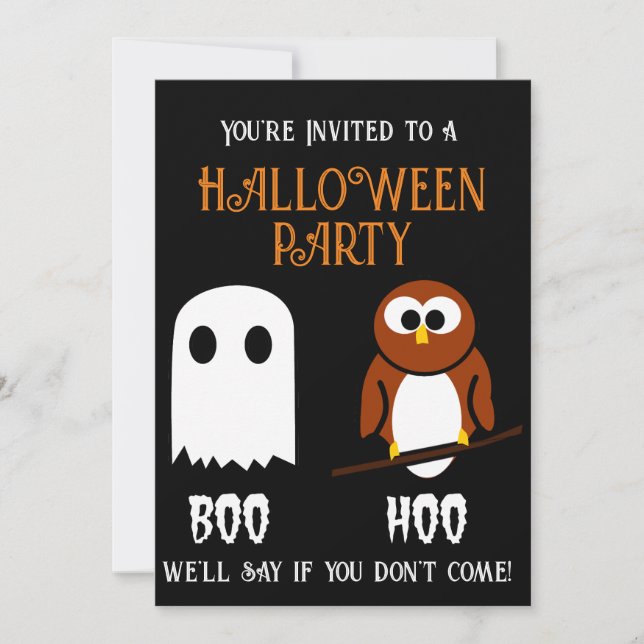Boo Hoo Halloween Party Invitation (Front)