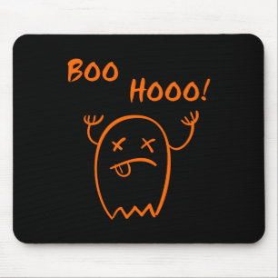 Boo Hooo Halloween Ghost Dark Monotone Mouse Mat