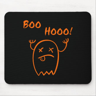 Boo Hooo Halloween Ghost Dark Monotone Mouse Mat