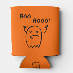 Boo Hooo Halloween Ghost Light-Monotone Can Cooler