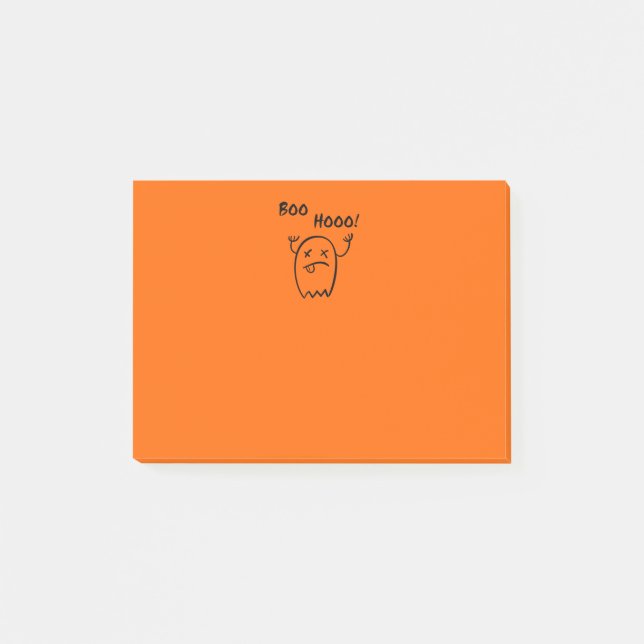 Boo Hooo Halloween Ghost Light-Monotone Post-it Notes (Front)