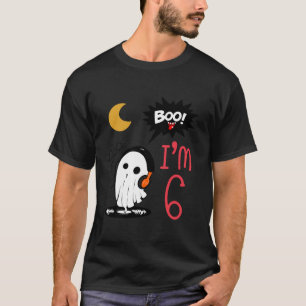 Boo I m Six Funny Halloween Ghost 6th Birthday Cos T-Shirt