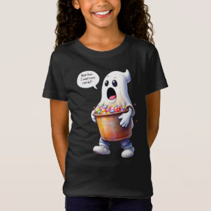 Boo! I want even more candy! Ghost with a bucket T-Shirt