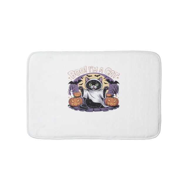 Boo I'm a Cat Oversized T-Shirt Bath Mat (Front)
