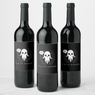 Boo, I'm in the Blockchain—Witty Digital Wear Wine Label