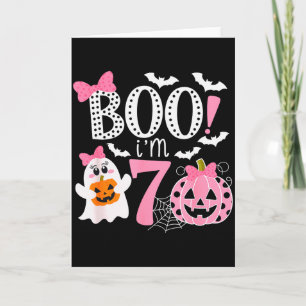 Boo I'm Seven Ghost Seventh 7th Birthday Halloween Card