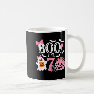 Boo I'm Seven Ghost Seventh 7th Birthday Halloween Coffee Mug