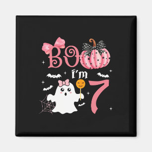 Boo I'm Seven Ghost Seventh 7th Birthday Halloween Magnet