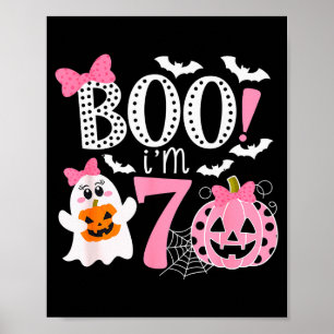 Boo I'm Seven Ghost Seventh 7th Birthday Halloween Poster