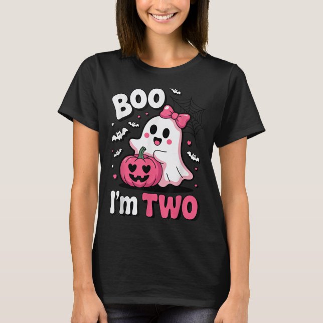 Boo Im Two 2nd Birthday Halloween Costume For Todd T-Shirt (Front)
