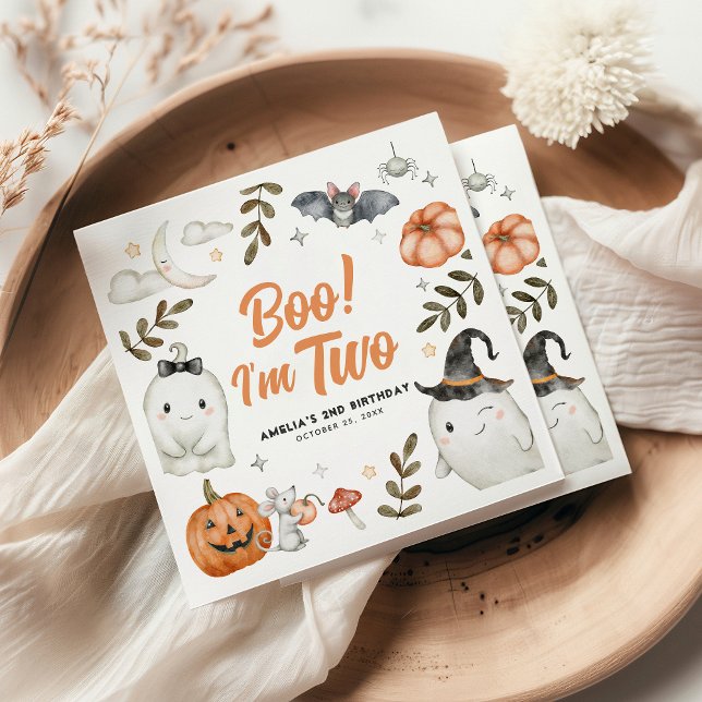 Boo! I'm two Halloween Birthday Napkins (Creator Uploaded)