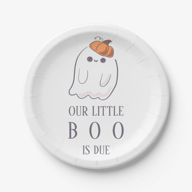 Boo is due ghost pumpkin plates (Front)