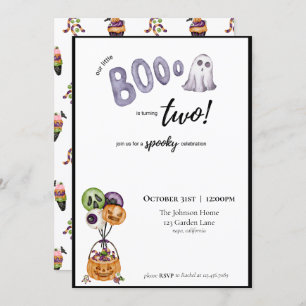 Boo is Two Birthday Invitation