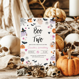 BOO is TWO Halloween Birthday Invitation 