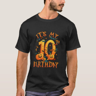 Boo It s My 10th Birthday Halloween Pumpkin 10 Yea T-Shirt