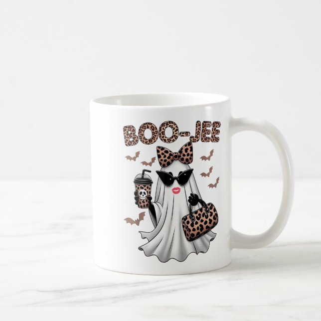 Boo Jee Boujee Ghost Halloween Fun October Vibes  Coffee Mug (Right)