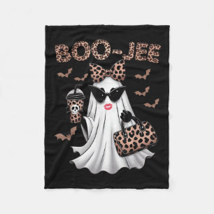 Boo Jee Boujee Ghost Halloween Fun October Vibes Fleece Blanket