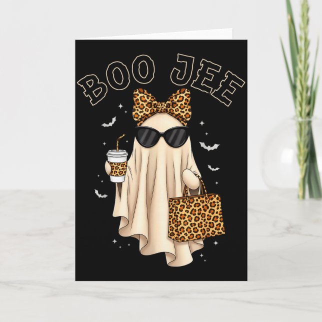 Boo Jee Boujee Ghost Halloween October Vibes Soky  Card (Front)