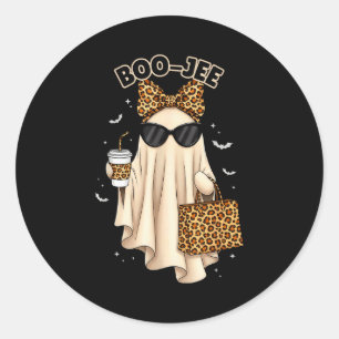 Boo Jee Boujee Ghost Halloween October Vibes Soky  Classic Round Sticker