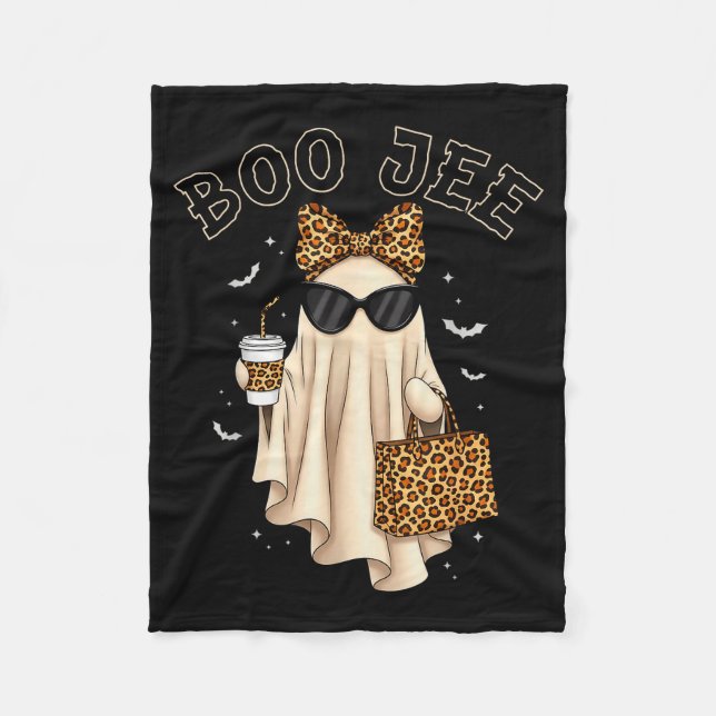 Boo Jee Boujee Ghost Halloween October Vibes Soky  Fleece Blanket (Front)