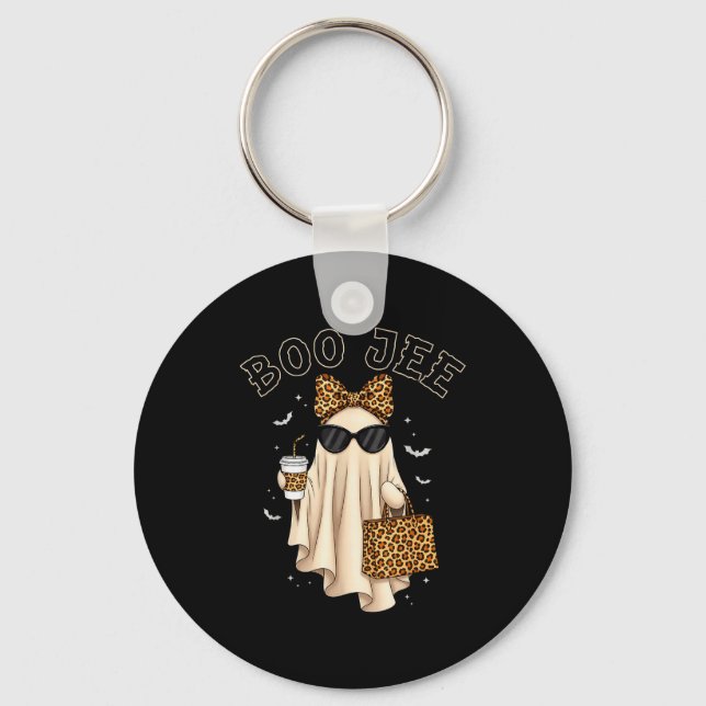 Boo Jee Boujee Ghost Halloween October Vibes Soky  Key Ring (Front)