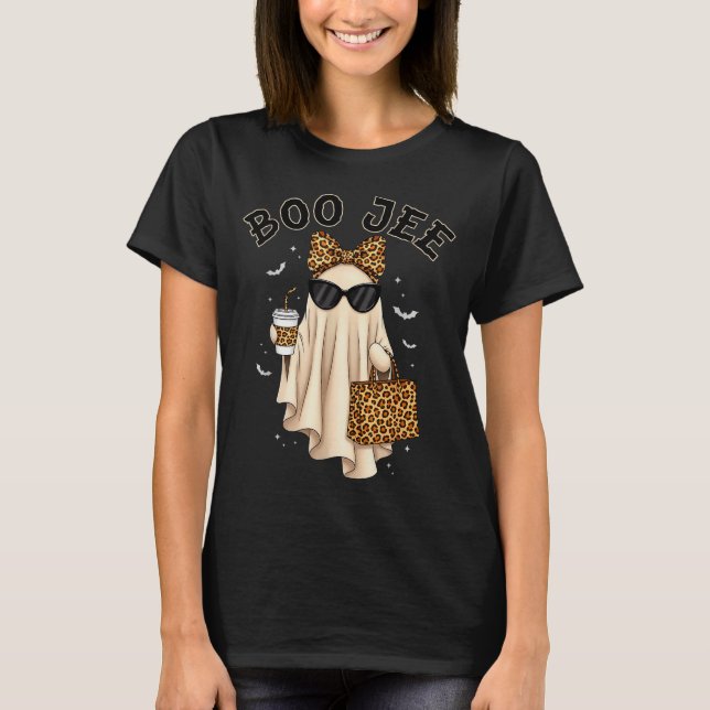 Boo Jee Boujee Ghost Halloween October Vibes Soky  T-Shirt (Front)