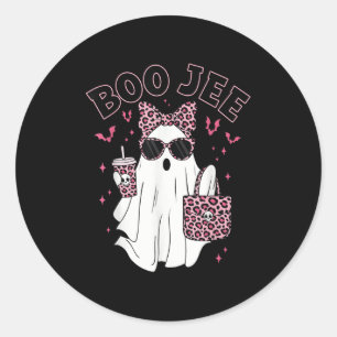 Boo Jee Boujee Nk Ghost Coffee Halloween October V Classic Round Sticker