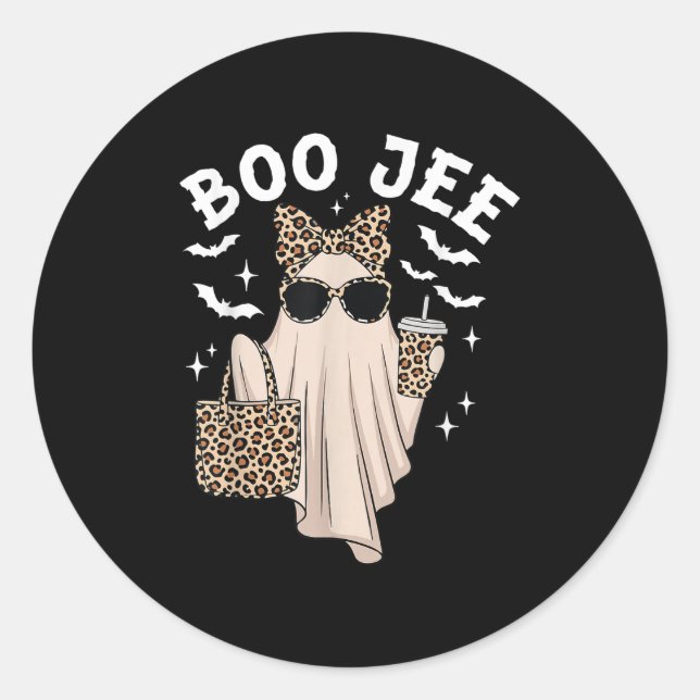 Boo Jee Boujee Nk Ghost Halloween October Vibes  Classic Round Sticker (Front)