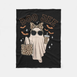 Boo Jee Boujee Nk Ghost Halloween October Vibes Fleece Blanket