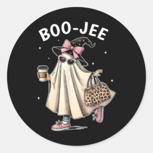 Boo-jee Costume Ghost Spooky Season Cute Halloween Classic Round Sticker