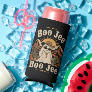 Boo JEE Cowboy Ghost Halloween Seltzer Can Cooler