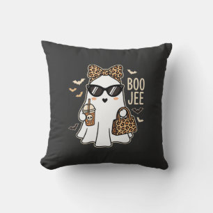 Boo Jee Cute Ghost Halloween Leopard Design_1 Cushion