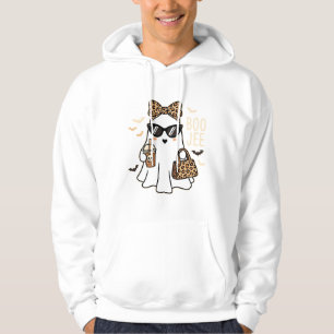 Boo Jee Cute Ghost Halloween Leopard Design_1 Hoodie
