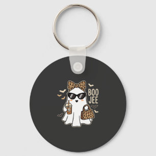 Boo Jee Cute Ghost Halloween Leopard Design_1 Key Ring