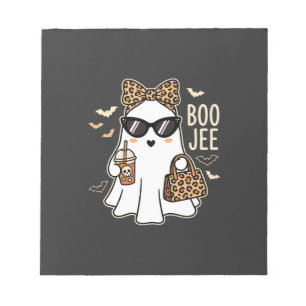 Boo Jee Cute Ghost Halloween Leopard Design_1 Notepad