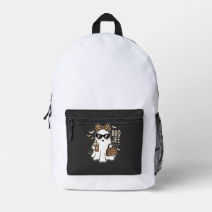 Boo Jee Cute Ghost Halloween Leopard Design_1 Printed Backpack