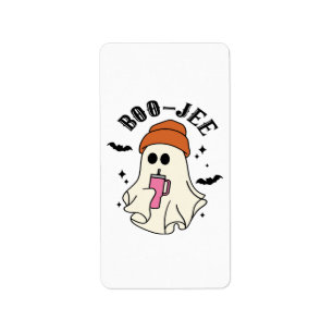 Boo-Jee  funny Halloween Tumbler-Inspired Ghost Label