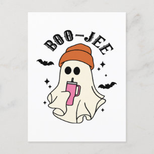 Boo-Jee funny Halloween Tumbler-Inspired Ghost Postcard