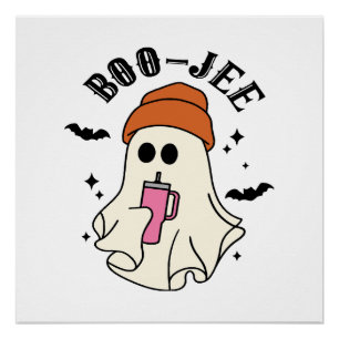 Boo-Jee funny Halloween Tumbler-Inspired Ghost Poster