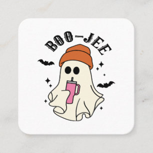 Boo-Jee  funny Halloween Tumbler-Inspired Ghost Square Business Card